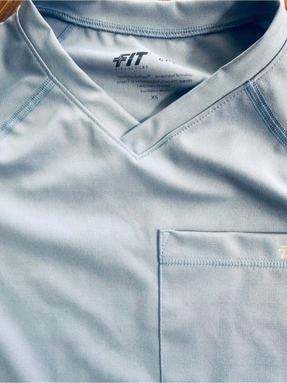 FIT Light Blue Women’s V-Neck Short Sleeve Scrubtop